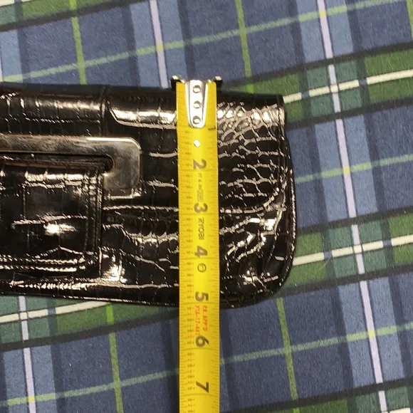 Genuine Faux Leather Black Clutch Purse - Picture 8 of 8